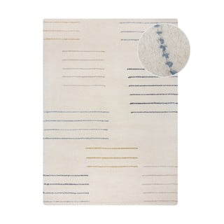 Rankų darbo iš vilnos kilimas kreminės spalvos 120x170 cm Dottie Geometric – Flair Rugs