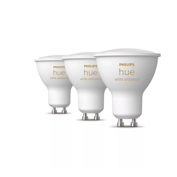 LED lemputės 3 vnt. 4 W GU10, White ambiance – Philips Hue