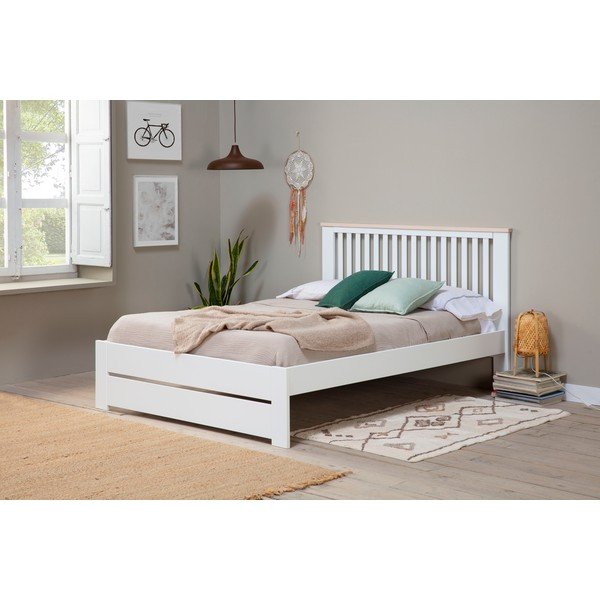 Balta dvigulė lova Marceric Leba, 140 x 190 cm-image-1