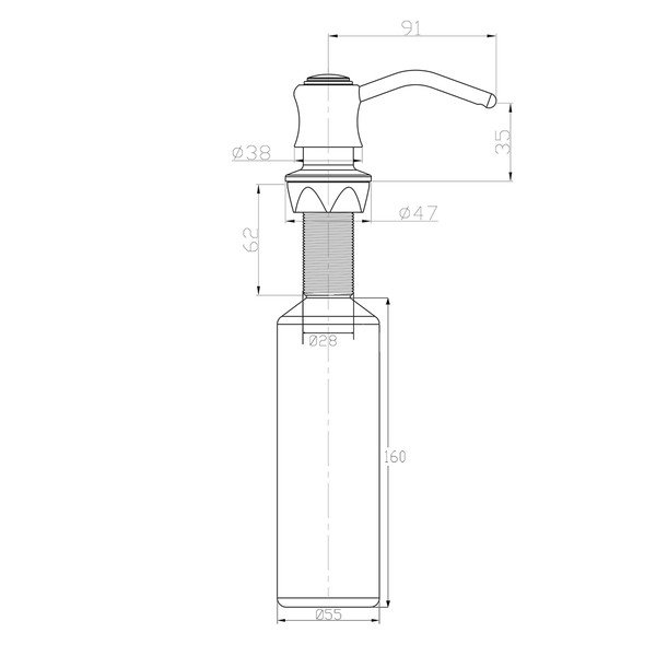 Iš plastiko įleidžiamas muilo dozatorius blizgios sidabrinės spalvos 350 ml – Sapho-image-1