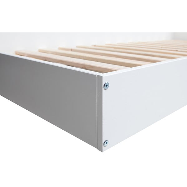 Balta viengulė lova iš pušies medienos WOOOD Connect, 90 x 200 cm-image-3