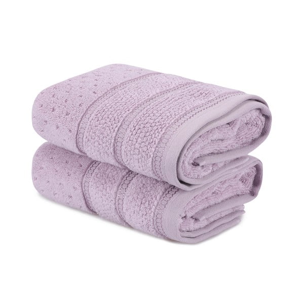 2 violetinių medvilninių rankšluosčių rinkinys Foutastic Arella, 50 x 90 cm-image-2