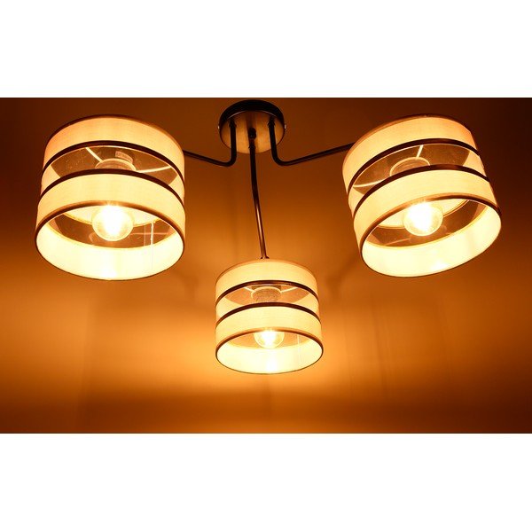 Lubinis šviestuvas baltos spalvos ø 20 cm su tekstiliniu gaubtu Andy – Candellux Lighting-image-2