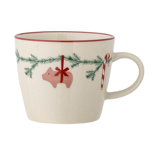Iš akmens masės puodelis baltos spalvos su Kalėdų motyvu 300 ml Yule – Bloomingville