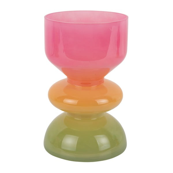 Oranžinės spalvos/rožinės spalvos iš stiklo  vaza (aukštis 20,5 cm) Funky Vibes – PT LIVING
