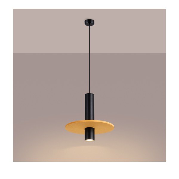 Geltonos spalvos/smėlio spalvos iš metalo kabantis šviestuvas ø 30 cm Olisa – Sollux-image-2