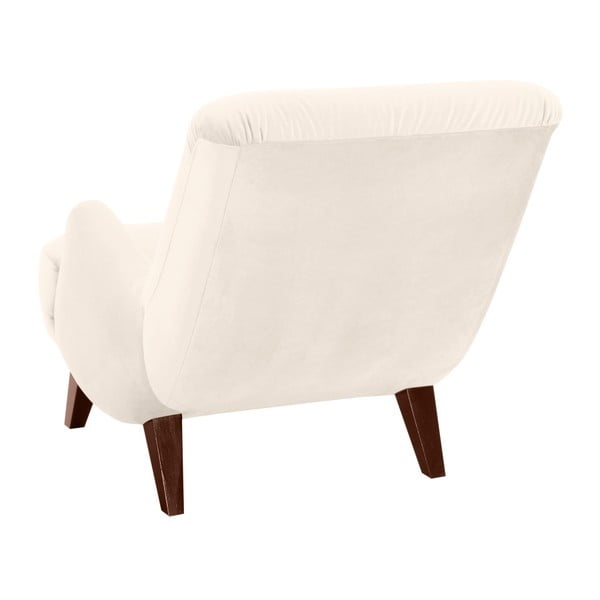 Kreminės spalvos krėslas su rudomis kojomis Max Winzer Brandford Suede-image-2