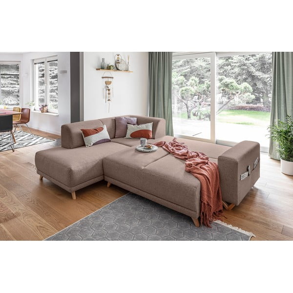 Rudos spalvos sulankstoma/su sandėliavimo vieta kampinė sofa (su kairiuoju kampu/„L“ formos) Classy Sophie – Miuform-image-4