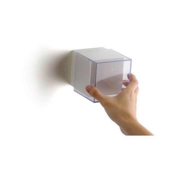 Balta sieninė dėžutė (uždara) su permatomu dangčiu "Qualy Pixel Cube-image-1