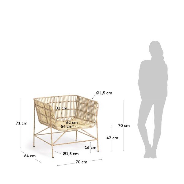 Ratano krėslas Kave Home Aiala-image-4