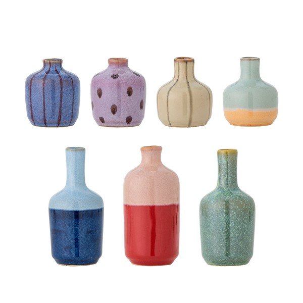 Iš akmens masės dažytos rankomis vazos 7 vnt. (aukštis 14 cm) Maien – Bloomingville