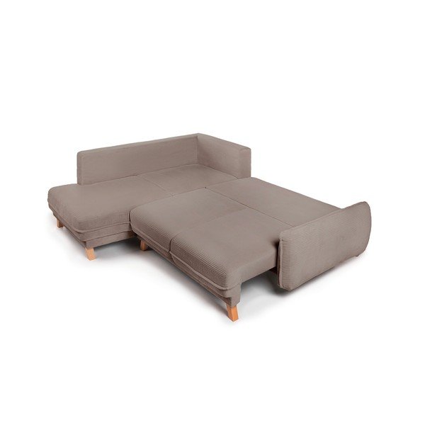 Taupe spalvos sulankstoma/su sandėliavimo vieta kampinė sofa iš kordinio velveto (su dešiniuoju kampu/„L“ formos) Tori – Bonami Selection-image-3