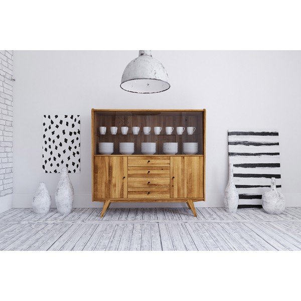 Ąžuolinė vitrina 160x154 cm Retro - The Beds-image-4