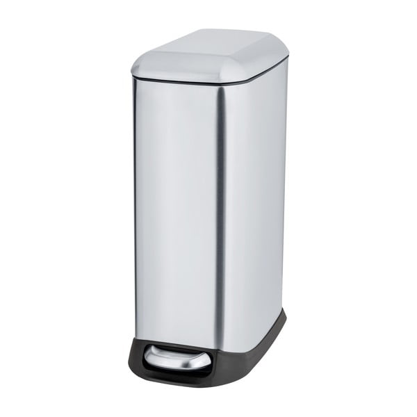 Sidabrinės spalvos iš nerūdijančio plieno šiukšliadėžė su pedalu 20 l Design – Wenko