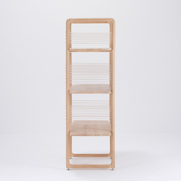 Ąžuolo medienos masyvo knygų spinta Gazzda Muse, aukštis 140 cm-image-4