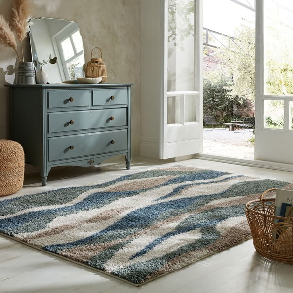Kilimas žalios spalvos/mėlynos spalvos 120x170 cm Stream – Flair Rugs-image-1
