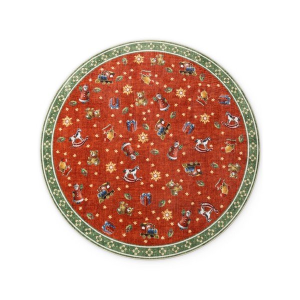 Raudonos spalvos/žalios spalvos apvalios formos kilimas su Kalėdų motyvu ø 200 cm Toy's Delight Nostalgic Noel Red Green – Villeroy&Boch-image-4