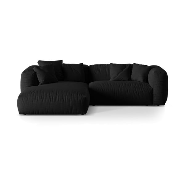 Modulinė kampinė sofa juodos spalvos (su kairiuoju kampu) Martina – Micadoni Home