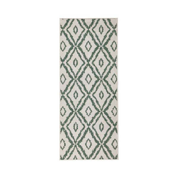 Žalios ir baltos spalvos lauko kilimas NORTHRUGS Rio, 80 x 350 cm-image-2
