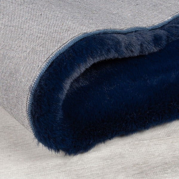 Sintetinė oda ir kailis tamsiai mėlynos spalvos 200x290 cm Ivy Luxury Fur – Flair Rugs-image-3