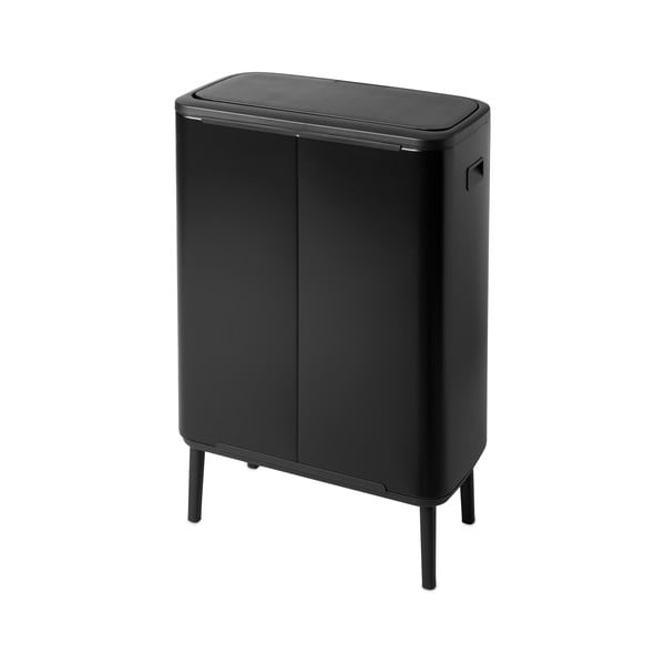 Iš plieno galima atidaryti palietus šiukšliadėžė matinės juodos spalvos 60 l Bo Touch Bin Hi – Brabantia-image-3