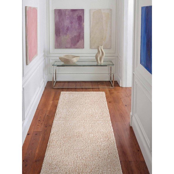 Rankų darbo kreminės spalvos iš boucle kilimas 80x200 cm Notting Hill Portobello – Ted Baker-image-1