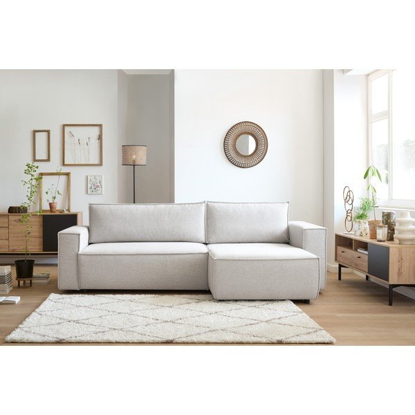 Sulankstoma kampinė sofa smėlio spalvos (modulinė) Nihad – Bobochic Paris-image-1