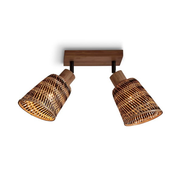 Lubinis šviestuvas rudos spalvos ø 15 cm su bambukiniu gaubtu Java – Good&Mojo