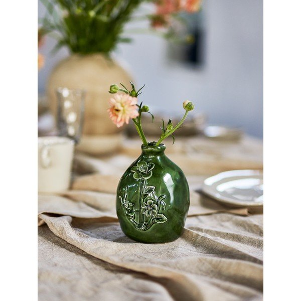 Žalios spalvos iš akmens masės vaza (aukštis 13,5 cm) Ramia – Bloomingville-image-1