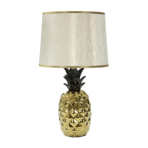 Balta stalinė lempa su aukso spalvos dizainu "Mauro Ferretti Glam Pineapple