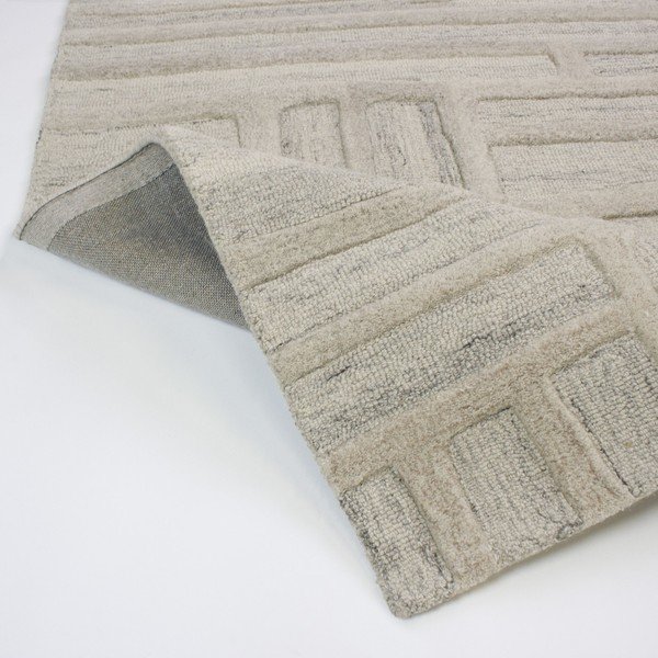 Rankų darbo pilkai smėlinės spalvos iš vilnos kilimas 160x230 cm Elva  – Flair Rugs-image-2