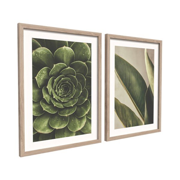 Spausdinti paveikslai su rėmeliu 2 vnt. 30x40 cm Beauty Green – Styler-image-2