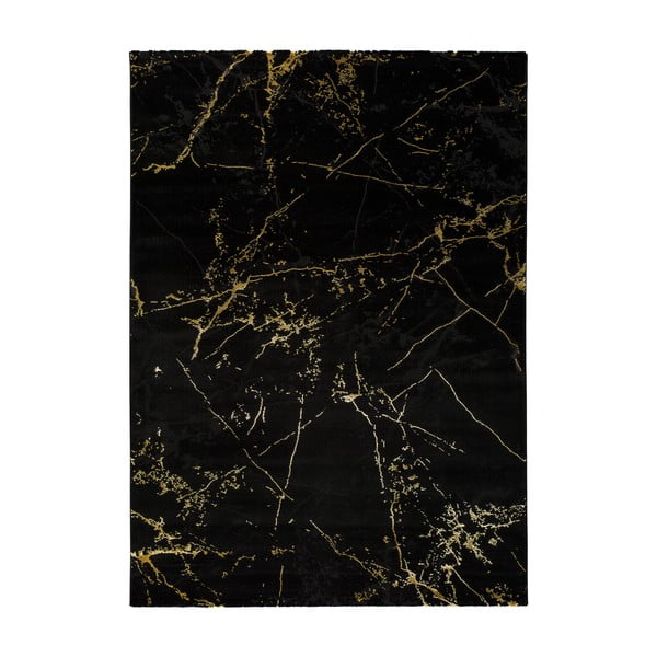 Juodas kilimas Universal Gold Marble, 80 x 150 cm