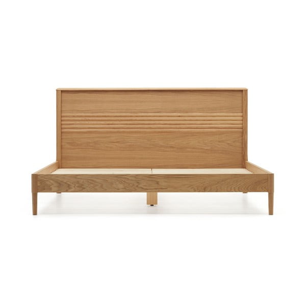 Dvigulė lova natūralios spalvos su lovos grotelėmis iš ąžuolo masyvo 160x200 cm Lenon – Kave Home-image-2