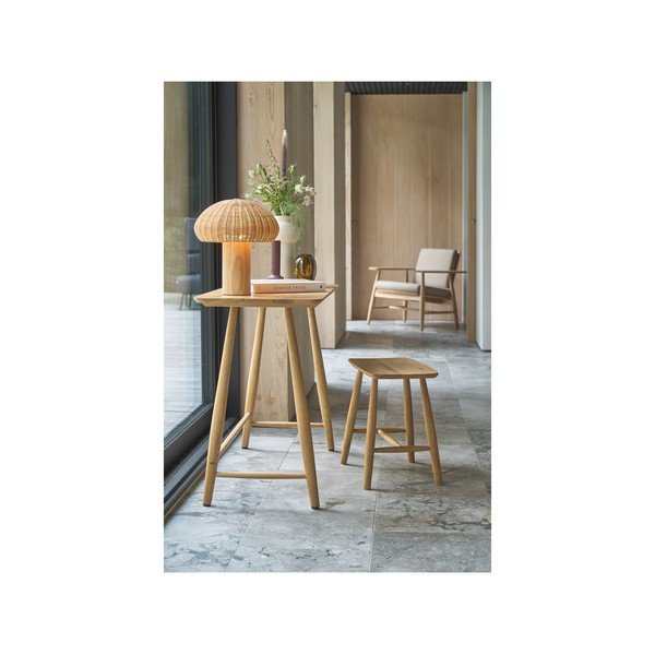 Stalinis šviestuvas natūralios spalvos LED (aukštis 32 cm) su rotango gaubtu – Villa Collection-image-2