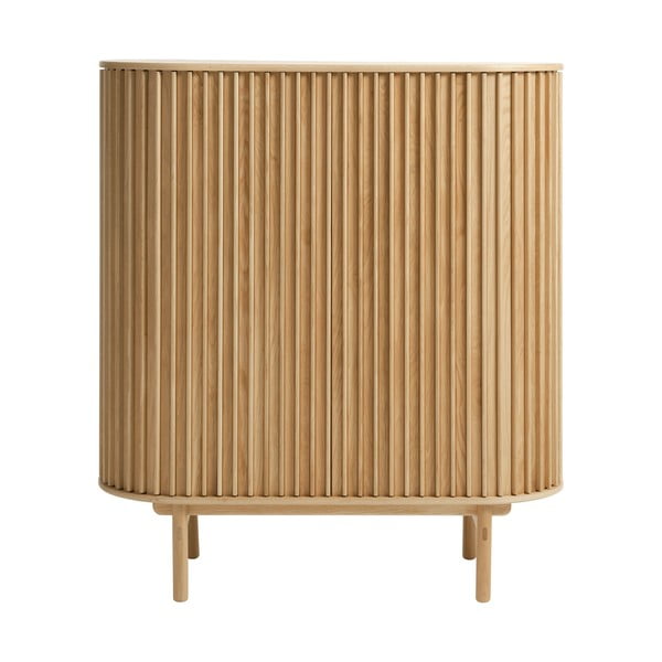 Natūralios spalvos ąžuolo apdailos spintelė 110x125 cm Carno - Unique Furniture