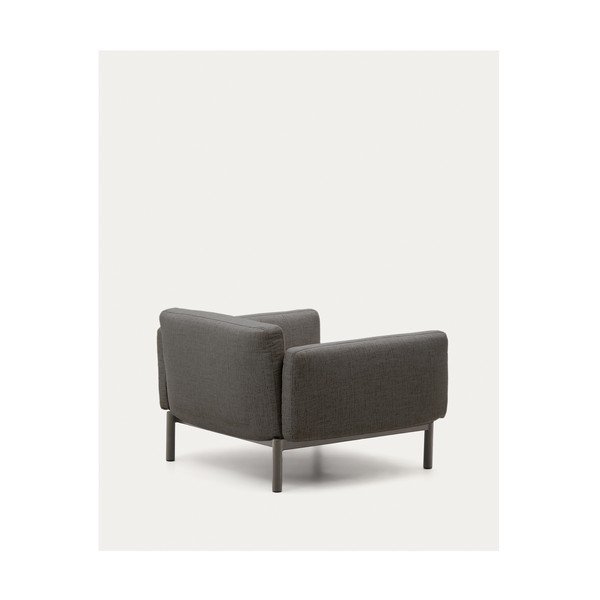 Paminkštinto audinio sodo krėslas pilkos spalvos Sorells – Kave Home-image-1