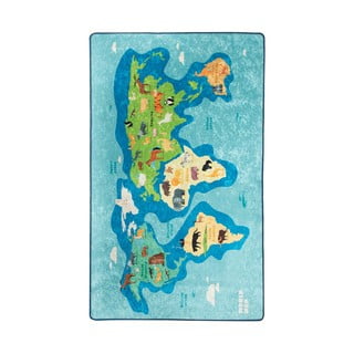 Mėlynas vaikiškas neslidus kilimas Conceptum Hypnose Map, 100 x 160 cm