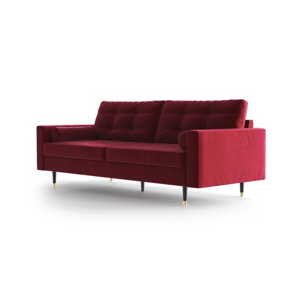 Raudona aksominė sofa Daniel Hechter Home Aldo-image-3