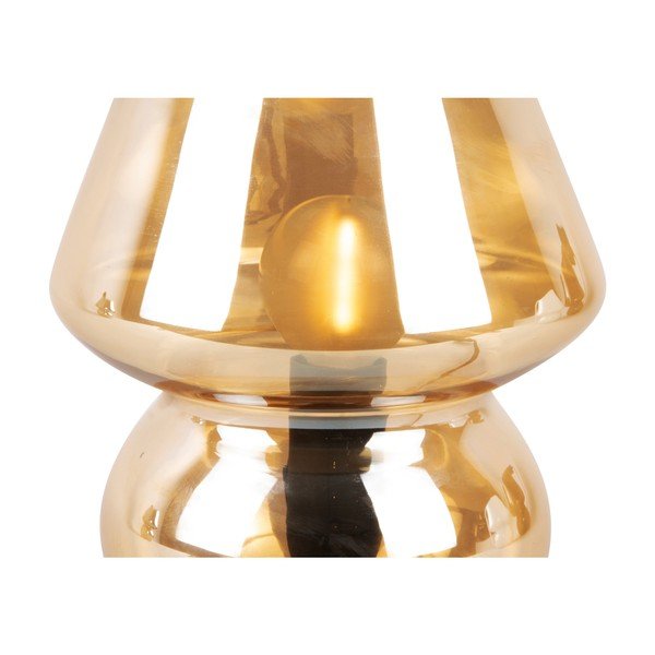 Šviesiai rudo stiklo stalinis šviestuvas Leitmotiv Glass, aukštis 18 cm-image-2