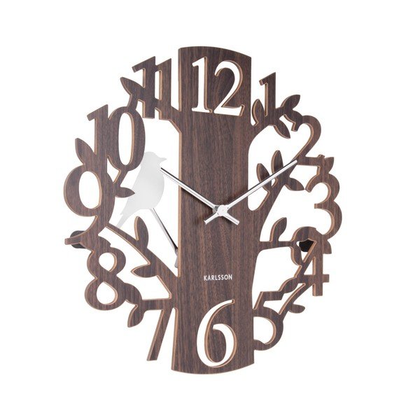 Rudas sieninis laikrodis Karlsson Woodpecker, ⌀ 40 cm-image-1