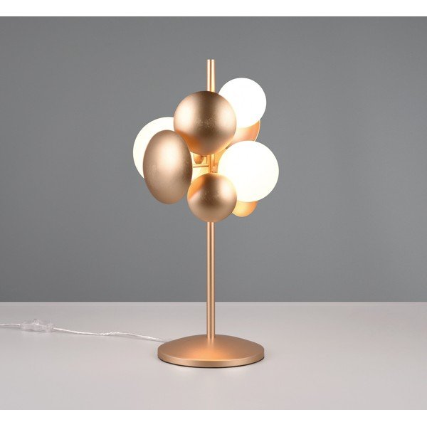 Stalinis šviestuvas baltos spalvos/auksinės spalvos (aukštis 50 cm) su stiklo gaubtu Bubble – Trio Select-image-1