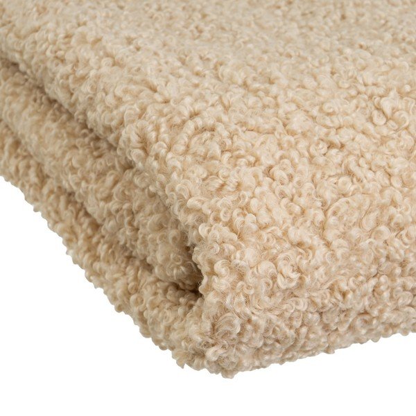 Smėlio spalvos iš sherpa vilnos antklodė ir pledas 130x160 cm Sherpa – Casa Selección-image-3