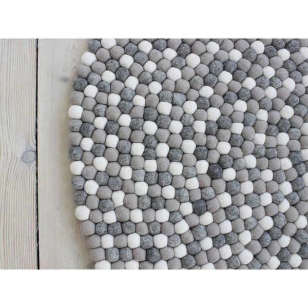 Šviesiai pilkas vilnos kilimas Wooldot Ball Rugs, ⌀ 120 cm