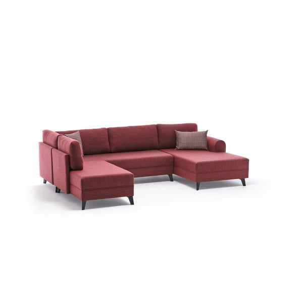 Kampinė sofa raudonos plytų spalvos („U“ formos) Belen – Balcab Home