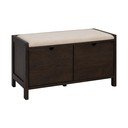 Tamsios natūralios spalvos iš ąžuolo masyvo spintelė batams su suoliuku 80x47x41 cm Hillmond – Rowico