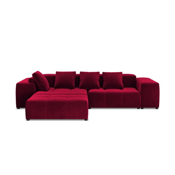 Raudono aksomo kampinė sofa (kintama) Rome Velvet - Cosmopolitan Design
