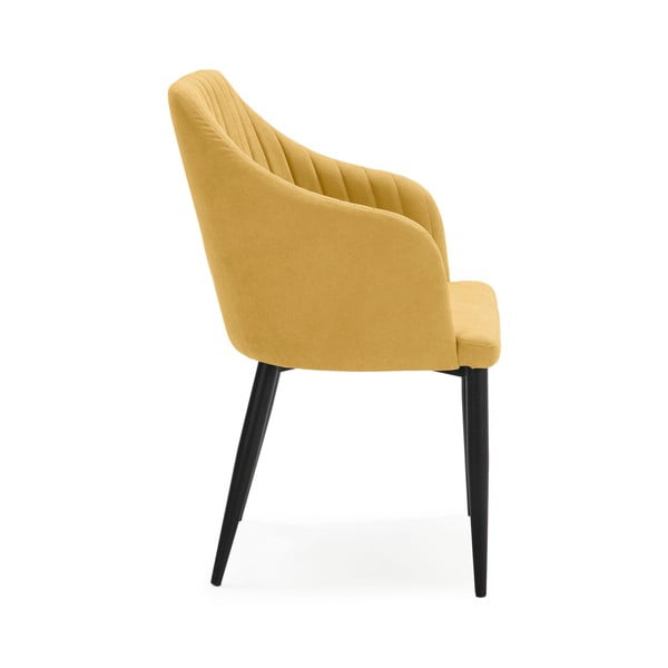 Geltonos spalvos iš audinio valgomojo kėdžių komplektas 2 vnt. Nadi – Marckeric-image-3