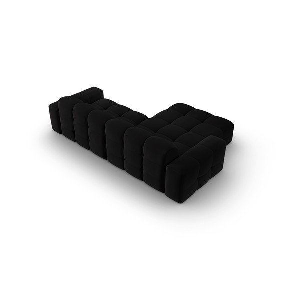 Juodo aksomo kampinė sofa (kairysis kampas) Kendal - Micadoni Home-image-4