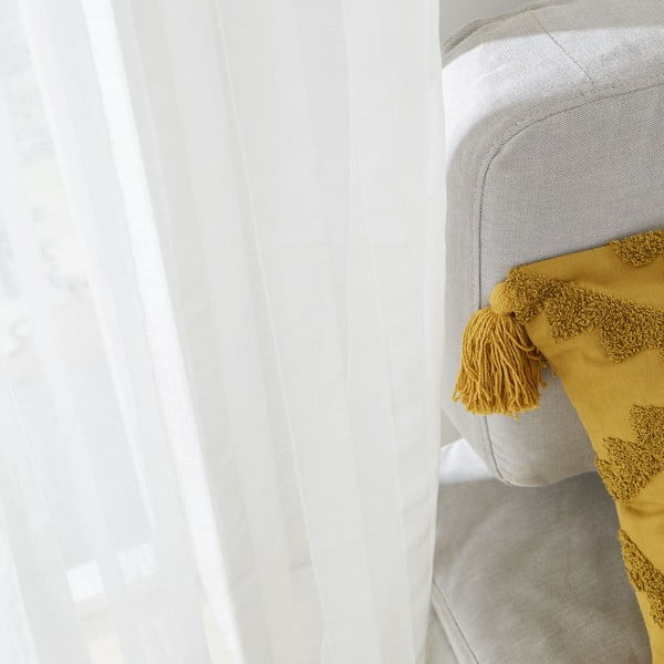 Iš šydo permatoma užuolaida baltos spalvos 140x183 cm Aletta – Pineapple Elephant-image-2